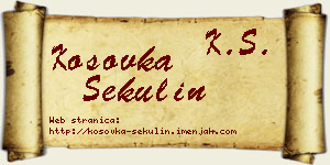 Kosovka Sekulin vizit kartica